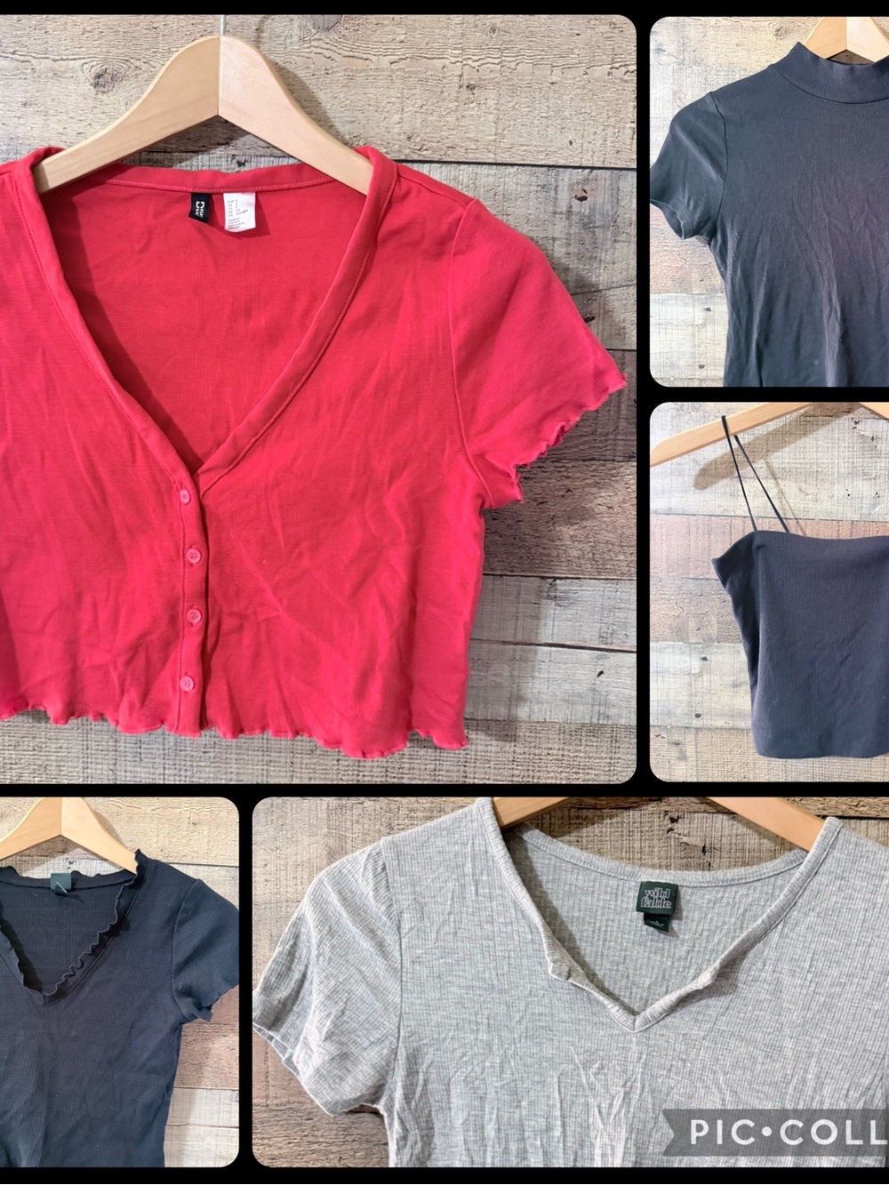 Lot of 5 Crop Tops Divided by H&M Hollister Wild Fable Small